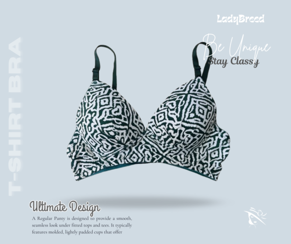 Stylish Green Printed Bra