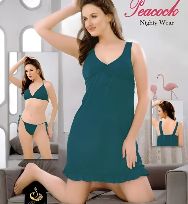 Peacock 3 Part Nighty Wear